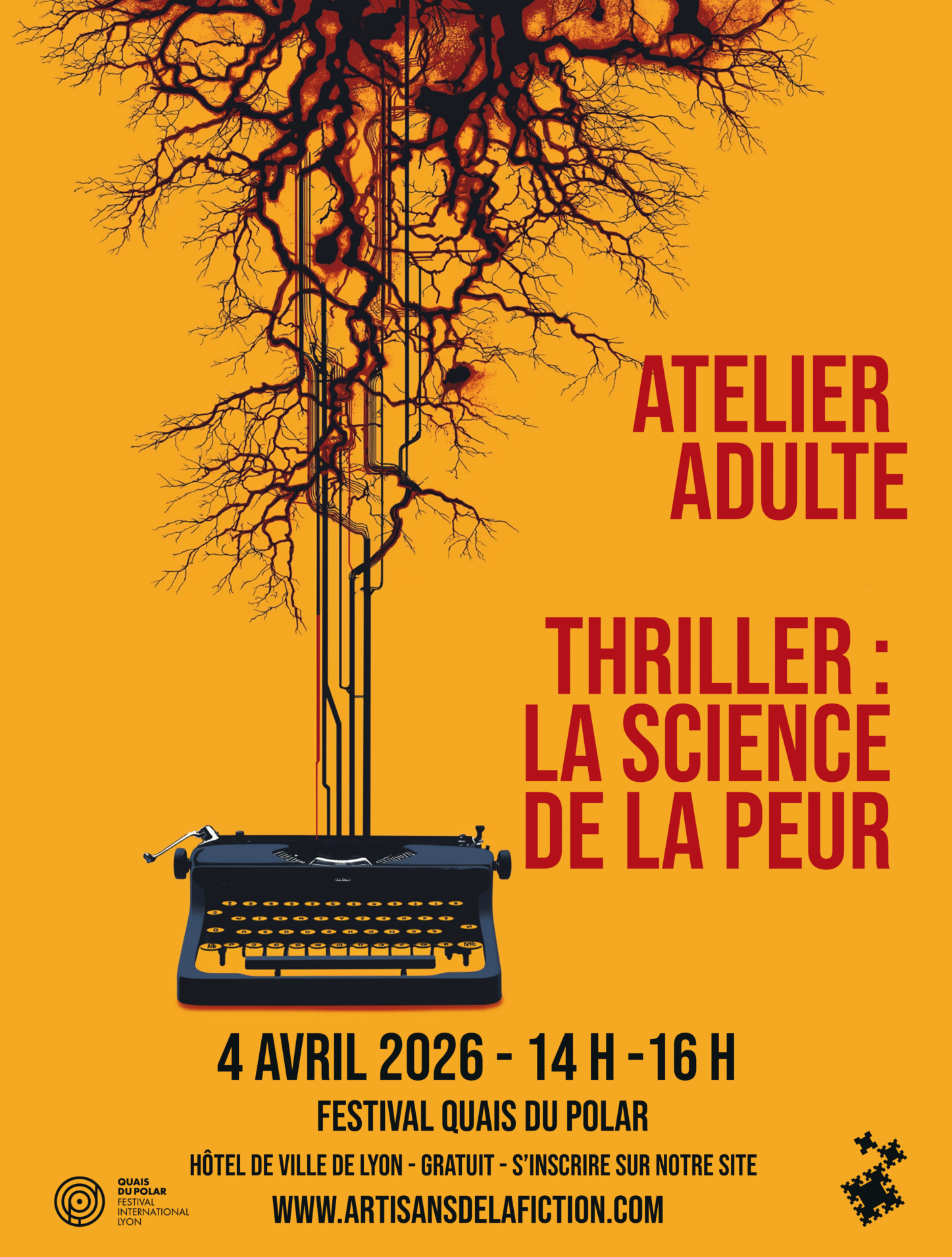 Atelier de narration Thriller : La science de la peur – Quais du Polar 2026